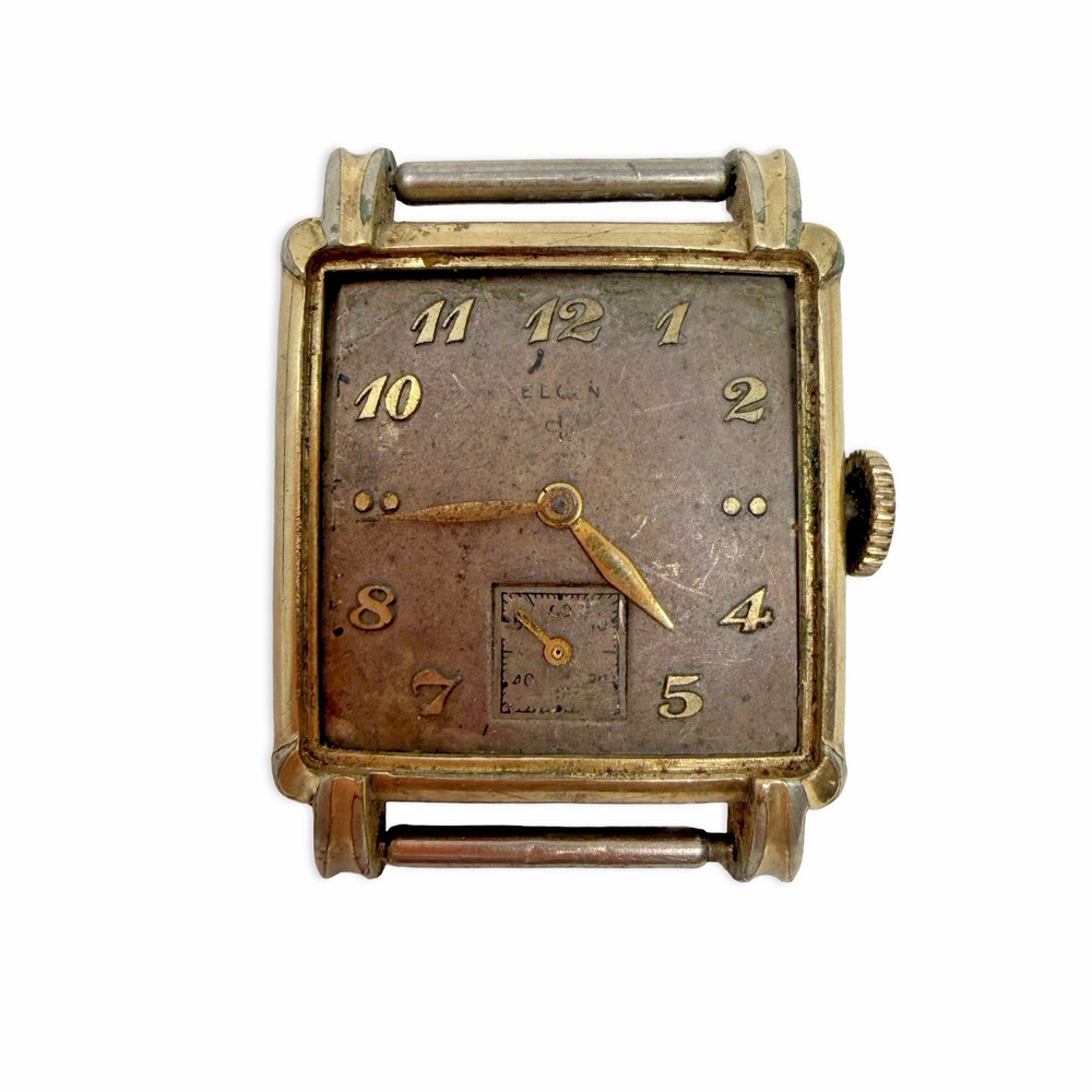 Vintage Elgin 554 Art Deco Wristwatch 15 Jewels 1” No Crystal Parts Repair